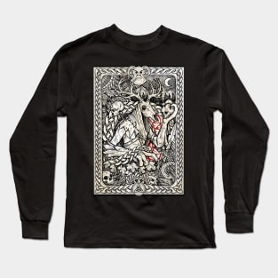 Leshy demon from forest with background Long Sleeve T-Shirt